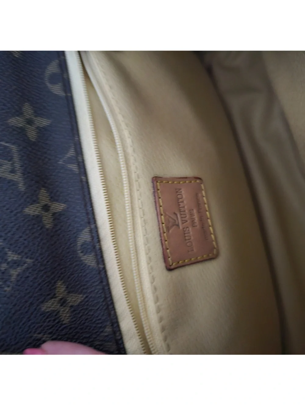 LV Brown Monogram Canvas Messenger Bag with Natural Vachetta Trim